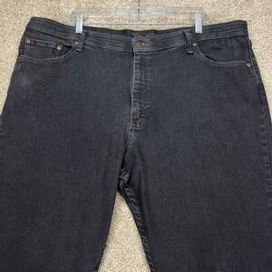 Wrangler‎ Authentics Mens Dark Wash Straight Leg Jeans 42x29 Stretch Waistband